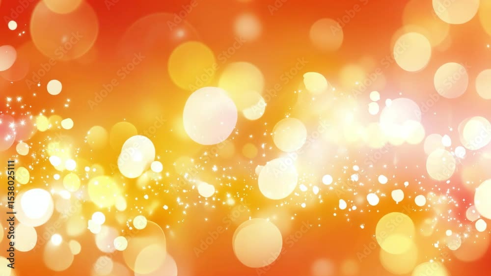 Animation of blurred bokeh light in warm orange and pink hues, summer vibes