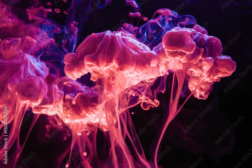 Fototapeta premium A colorful, abstract painting of smoke and fire
