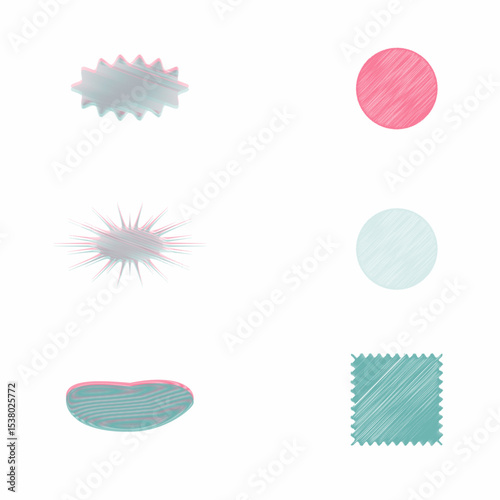 Mixed Geometric Shapes Pastel Colors Design Elements Collection