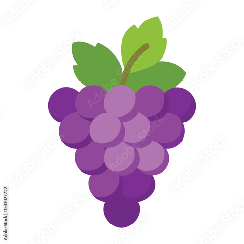 Grape fruits with leaf icon vector illustrtion
