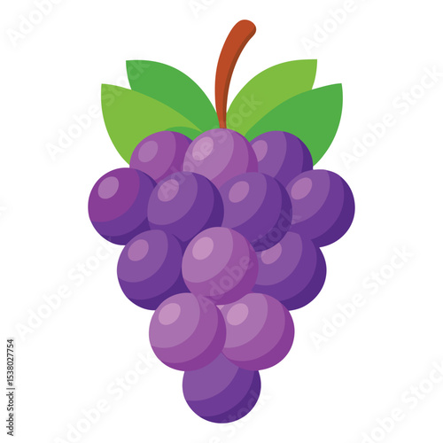 Grape fruits with leaf icon vector illustrtion