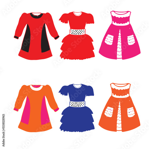 Colour vector child dress