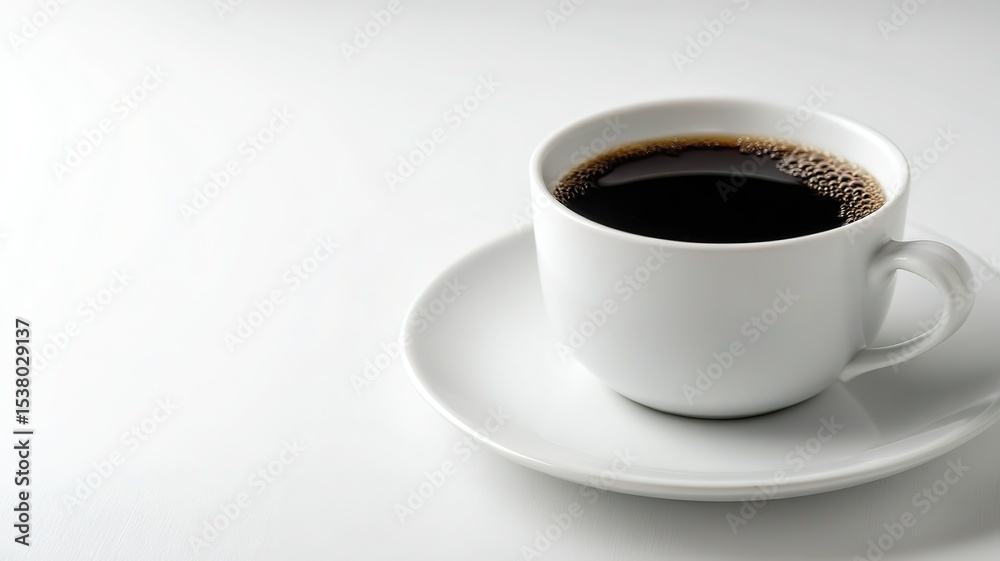 Black coffee in a white cup, a moment of pure simplicity and calm. Black coffee in a white cup, a moment of pure simplicity and calm.