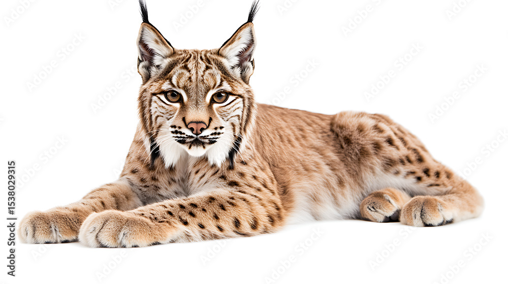 Obraz premium lynx in front of white background