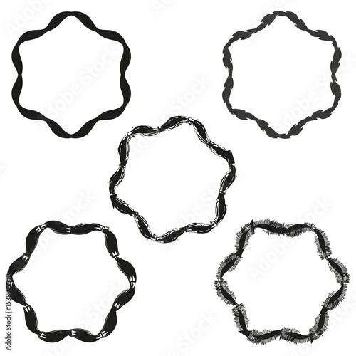 Abstract wavy frames. Organic vector shapes. Irregular border elements. Decorative fluid designs