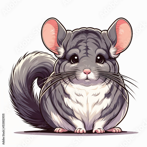 Chinchilla cartoon vector illustration isolated
