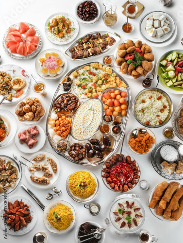 beautifully arrange iftar table with foods