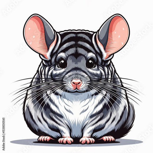 Chinchilla cartoon vector illustration isolated
