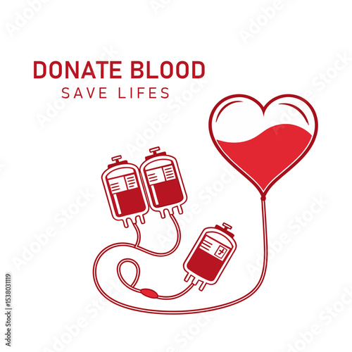 Heart with blood bottles 