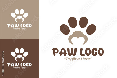 Creative Brown Paw Logo for Animal-Friendly Brand