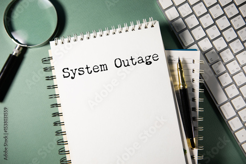 system outage text on notepad