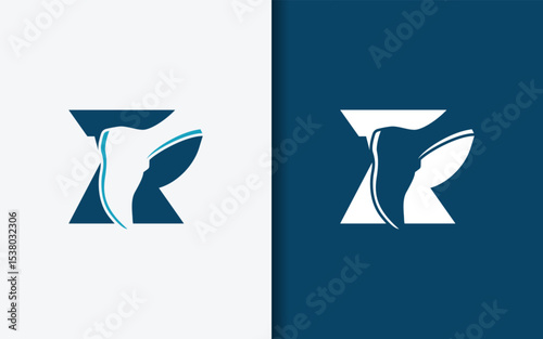 Creative letter R logo fused with running shoe element, symbolizing passion and enthusiasm for running activity.