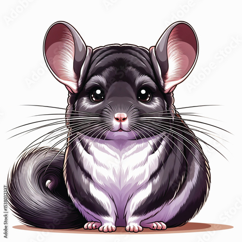 Chinchilla cartoon vector illustration isolated