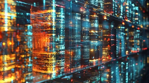 Wallpaper Mural Holographic library with floating glowing books and gesture controls Torontodigital.ca