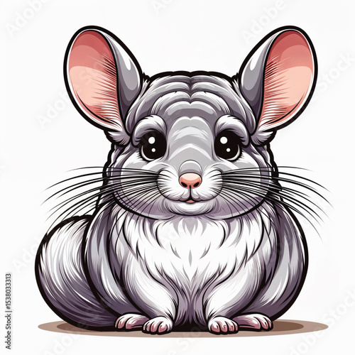Chinchilla cartoon vector illustration isolated