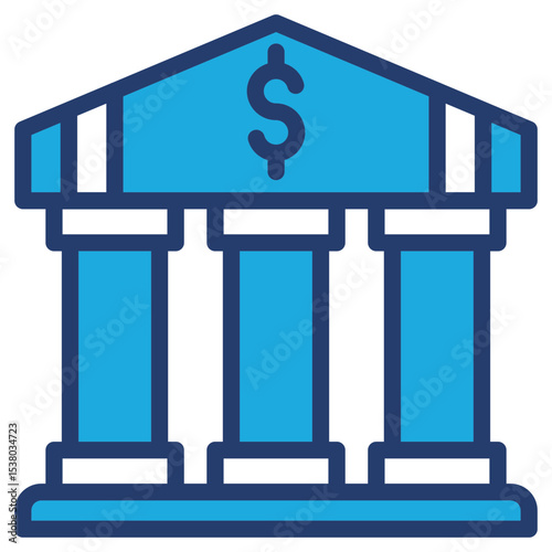 Bank blue color icon