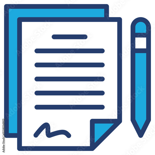 Contract blue color icon