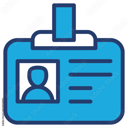 Identity Card blue color icon