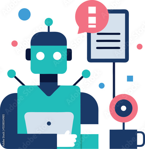Vector Illustration of Artificial Intelligence Process