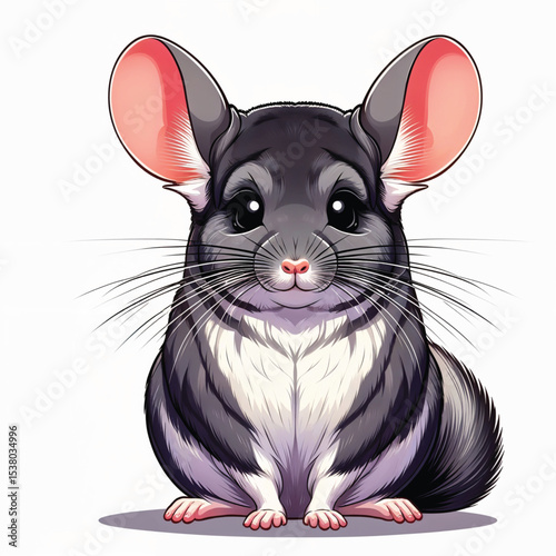 Chinchilla cartoon vector illustration isolated