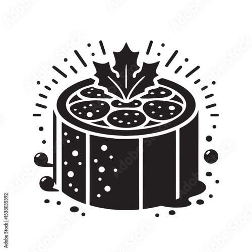 Black Puddinge Silhouette Vector, High Quality Illustration on White Background