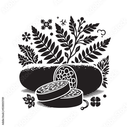 Black Puddinge Silhouette Vector, High Quality Illustration on White Background