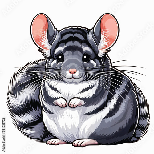 Chinchilla cartoon vector illustration isolated