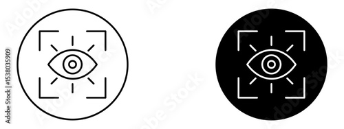 Eye Icon View or Visibility Symbol in Line and Solid Style

