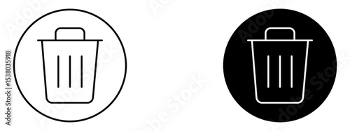 Dustbin Icon   Trash or Delete Symbol in Line and Solid Style

