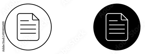 File Icon  Document or Digital Page Symbol in Line and Solid Style

