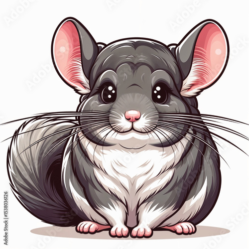 Chinchilla cartoon vector illustration isolated