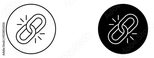 Link Icon  Hyperlink or Connection Symbol in Line and Solid Style

