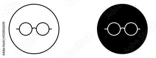 Eyeglasses Icon  Vision and Optical Glasses Symbol in Line and Solid Style