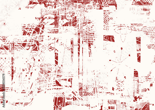 Glitch distorted geometric shape . Noise destroyed logo . Trendy defect error shapes . Glitched frame .Grunge textured . Distressed effect .Vector shapes with a halftone dots screen print texture.
