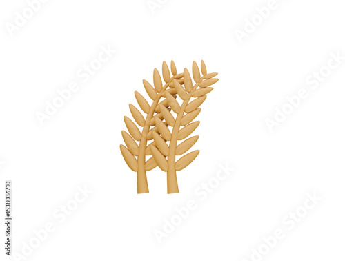 wheat icon 3d illustration render
