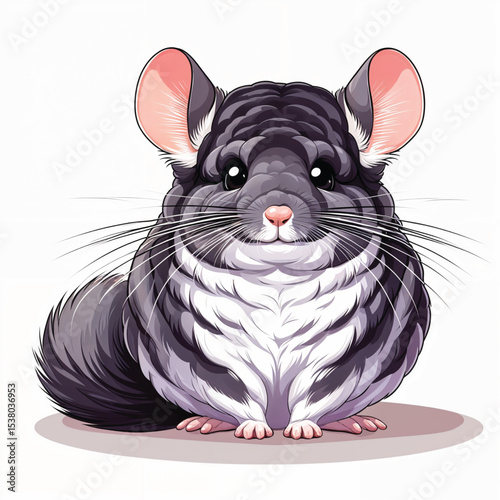 Chinchilla cartoon vector illustration isolated