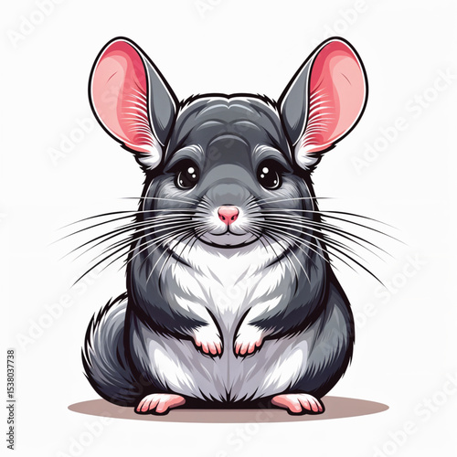 Chinchilla cartoon vector illustration isolated