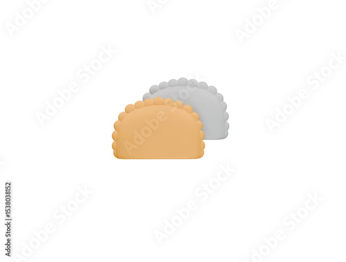 empanada icon 3d illustration render