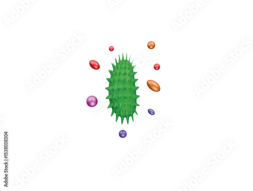 Bacteria icon 3d illustration render
