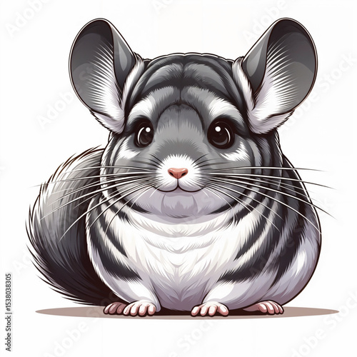 Chinchilla cartoon vector illustration isolated