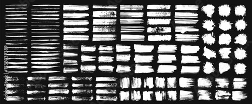 Mega bundle of ink paint brush stroke in line, box, background frame, splatter, wave and circle shape. Abstract grunge brushstroke set. Watercolor splash, paper texture and banner art for social media