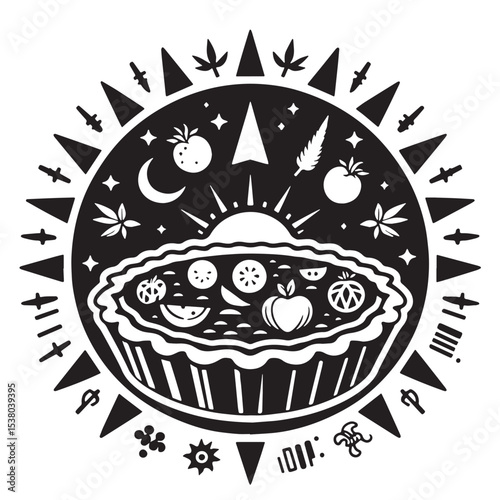 Black Quiche Silhouette Vector, High Quality Illustration on White Background