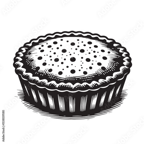 Black Quiche Silhouette Vector, High Quality Illustration on White Background