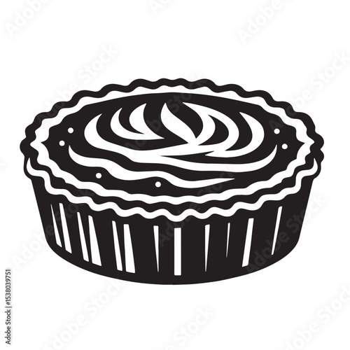 Black Quiche Silhouette Vector, High Quality Illustration on White Background