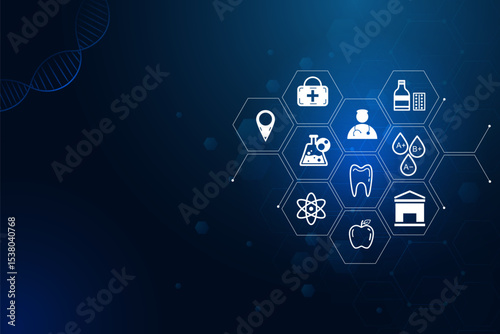 modern medical science background template for Cover design  banner, flyer and poster
