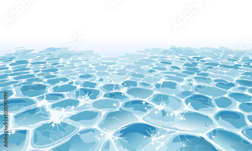 透明感のある海面の背景イラスト_01