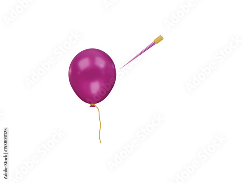 balloon popped out icon 3d illustration render