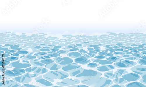 透明感のある海面の背景イラスト_02