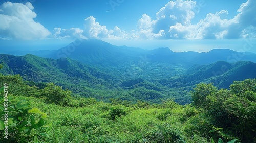 mountain landscape with blue sky