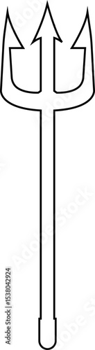 Trident devil, satan line icon. Pitchfork Poseidon weapon, Neptune spear vector. Symbol hell and evil illustration isolated on transparent background. Symbolizing strength, mythology, maritime theme.